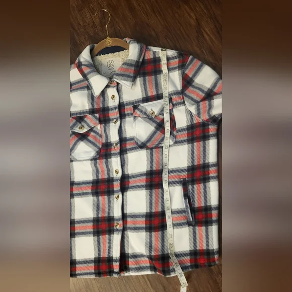 Sage Collective Red and Tan Shacket Size XL - Picture 9 of 9